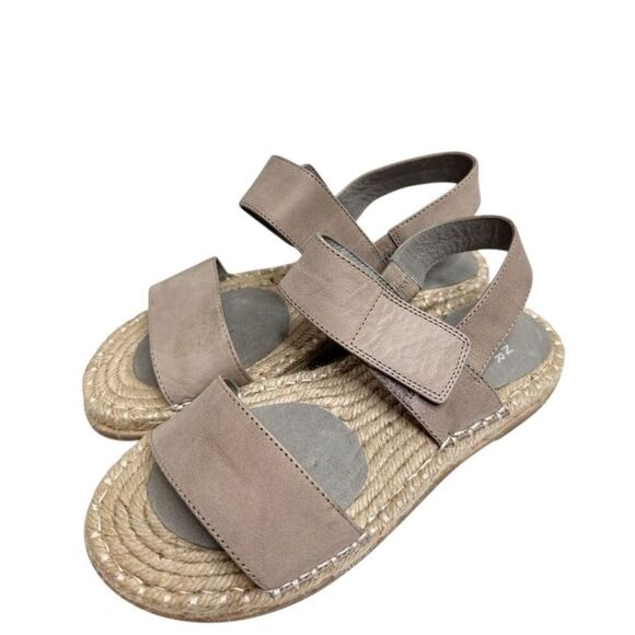 Eileen Fisher Sandals Size 6 Gray Slingback Espadrille Open Toe Shoes - Picture 1 of 8